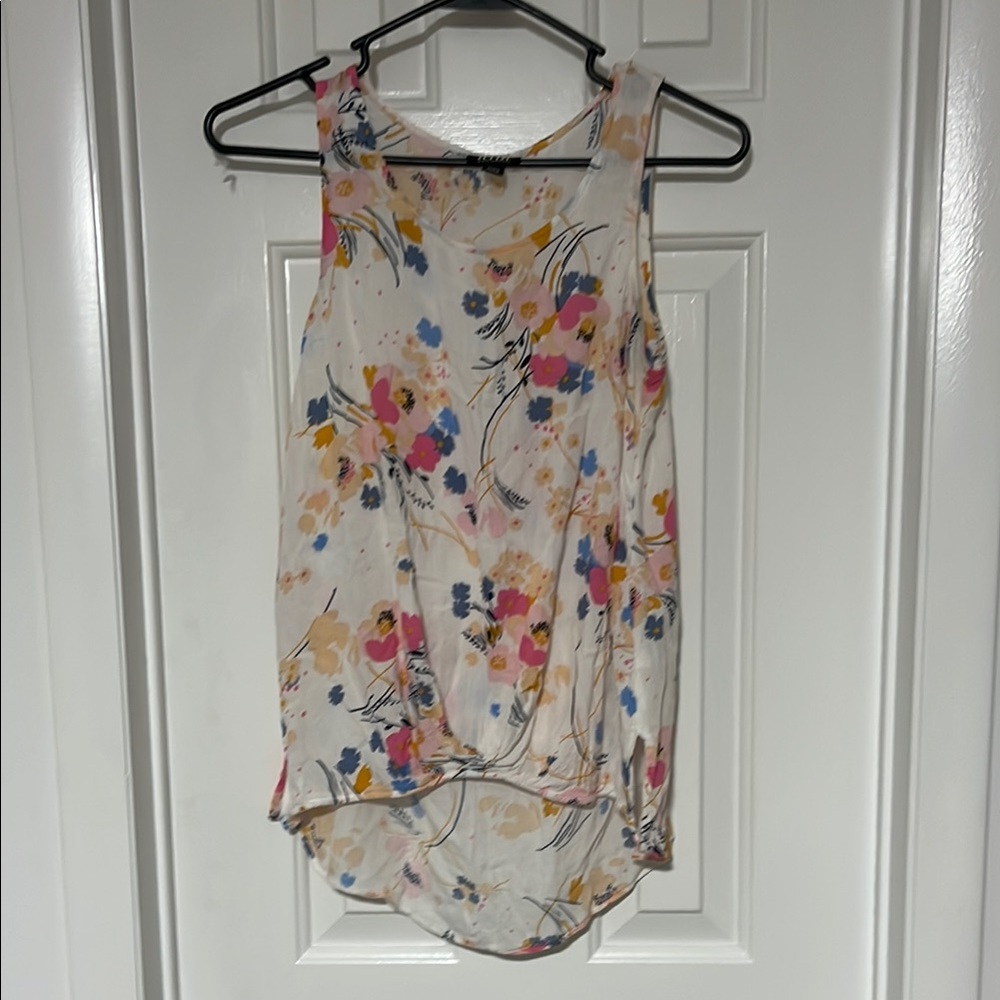 a.n.a Cream Asymmetrical Sleeveless Tank Top